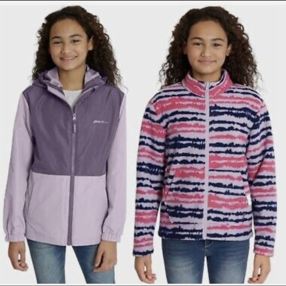 Eddie Bauer Youth 3-in-1 Jacket Pastel Lilac Size Medium (10/12) - Picture 1 of 13